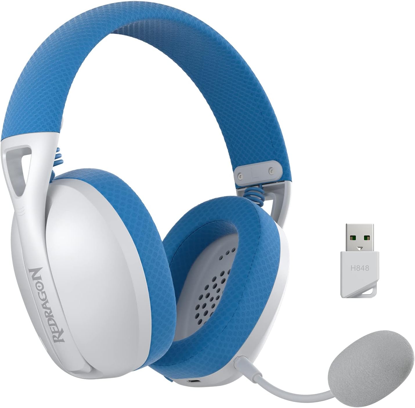 Redragon H848B IRE Bluetooth Wireless Gaming Headset - Lightweight - 7.1 Surround Sound - 40MM Drivers - Detachable Microphone - Multi Platforms for PC, PS5/4/3, Switch, Mobile (Blue) Redragon H848B IRE Bluetooth Wireless Gaming Headset - Lightweight - 7.1 Surround Sound - 40MM Drivers - Detachable Microphone - Multi Platforms for PC, PS5/4/3, Switch, Mobile (Blue)